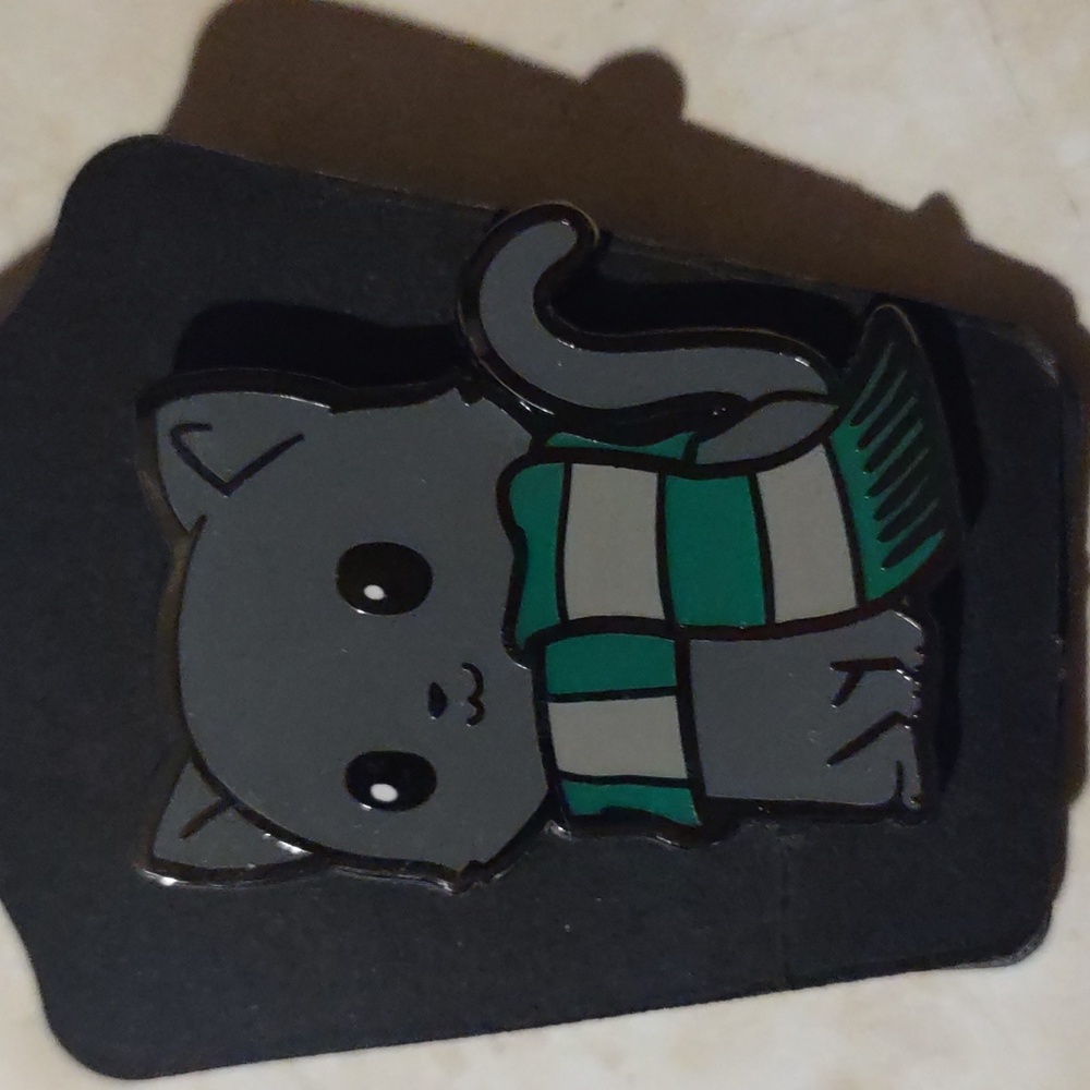Cute Cozy Cat with Scarf Enamel Pin